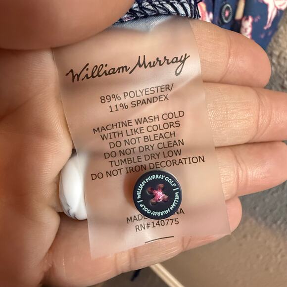 The Llama Mens Button Down Polo William Murray Golf Size Medium - Picture 5 of 6